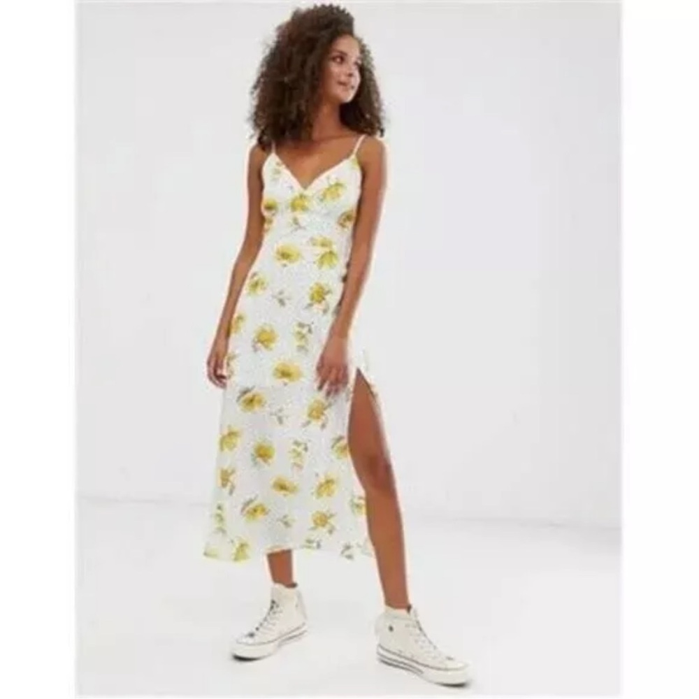 Abercrombie & Fitch Floral Yellow and White Women's Dress